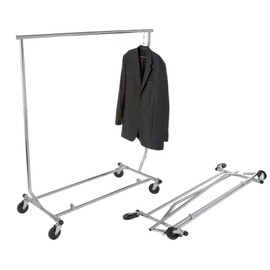 True Commercial Collapsible Clothing Salesman Rolling Garment Display Rack