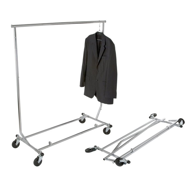True Commercial Collapsible Clothing Salesman Rolling Garment Display Rack