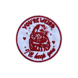 OKOMCM You're Weird I'll Keep You 3'' Iron On Embroidered Patch, Raccoon and Possum DIY Sew On Patches, Meme Animal Embroidered Patches for Clothes Backpacks Hats Denim, Sarcastic Gift for Boys Girls