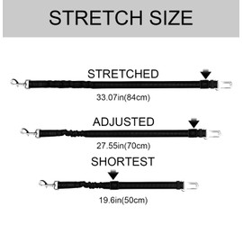 Dog Car Harnesses，2pcs Dog Seat Belts with Harness Clip for Cars for Pet Dogs Safety Harness Travel Accessories(Black)