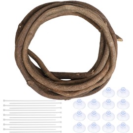 Fhiny Reptile Vines for Climbing, Natural Bendable Snake Climbing Branch with Suction Cups Flexible Snake Branch for Terrarium Reptile Habitat Decor for Chameleon Snake Lizard Gecko