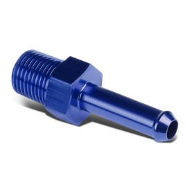 Auto Dynasty 1/8 inches NPT Male Straight to 1/4 inches Hose Port Nipple Aluminum Finish Adapter (Blue)