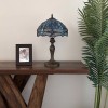 Enjoy Decor Lamps Tiffany Style Table Lamp Blue Stained Glass