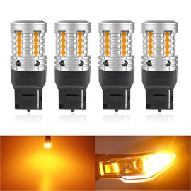 Catland T20 LED Turn Signal, Single, Amber, High Fluctuation Prevention, 7440 WX3x16d, Adjustable Pinch, Built-in Canceller, Rear and Front Bulb, Built-in Resistor, Vehicle Turn Signal Bulb