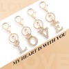 Fmeida Rhinestone Alphabet Keychain Initial Letter Keychains for Women Shining