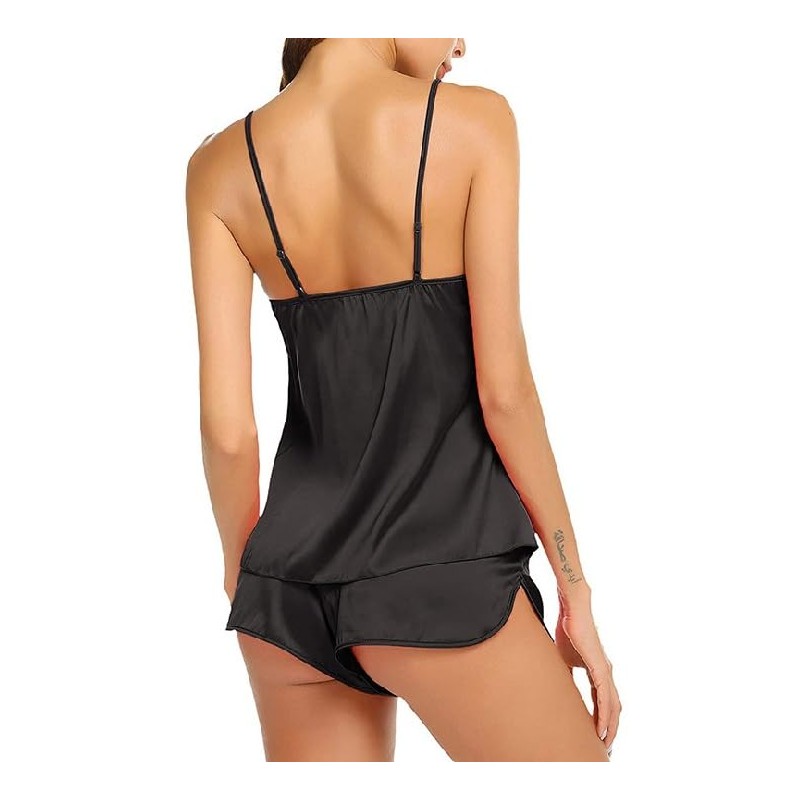 Women Silk Camisole Pajamas Shorts Set (AU, Alpha, Medium, Regular,