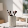 WORHE Natural Marble Pen Holder for Desk, Handcrafted Sturdy Desk