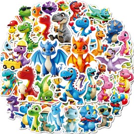 112 Pcs Dinosaur Stickers for Kids, Cute Kawaii 3D Dinosaur Sticker Pack, Prizes for Kids Classroom, Waterproof Vinyl Stickers for Water Bottles, Bento Boxes, Skateboard, Luggage, Laptop, Journal, etc