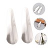 FOMIYES 2pcs Stainless Steel Handheld Shoehorns Compact Shoe Lifter Tools