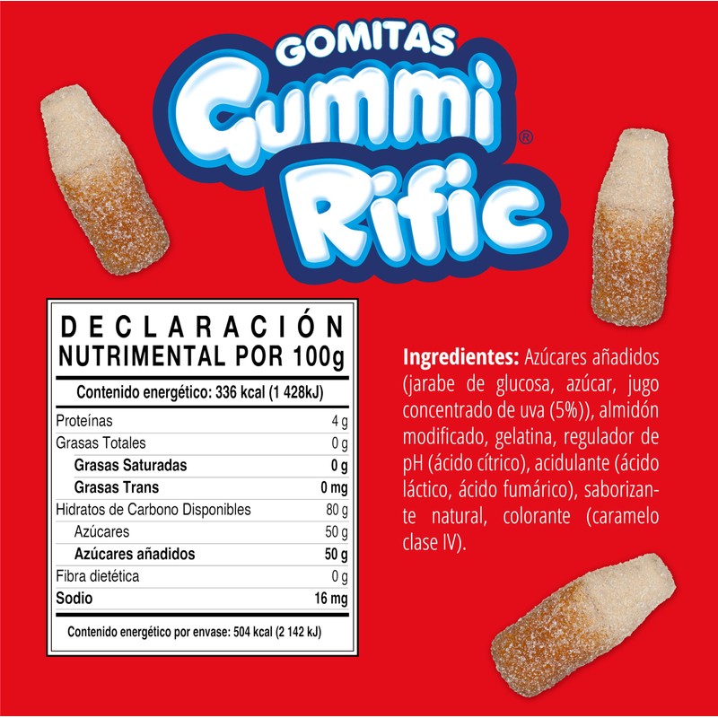 GummiRific Gomitas agridulces en forma de botellas de cola en