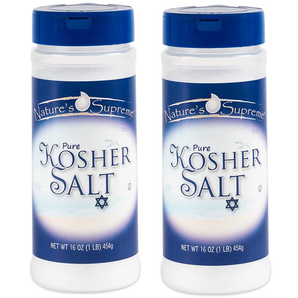 Nature's Supreme Kosher Salt 16oz (Pack of 2)