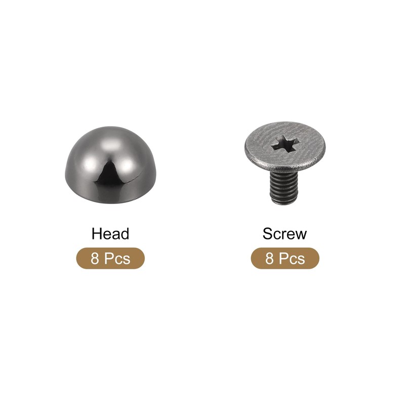 sourcing map Screw Back Rivets, 8 Sets 8x5mm Round Studs