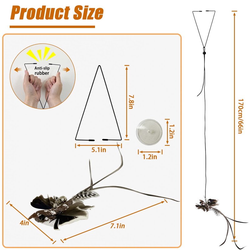 Mitubati Cat Toys Indoor Hanging Door Retractable Flying Da Bird