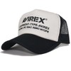 AVIREX 7300 Number Ring Embroidered Mesh Cap, off white black