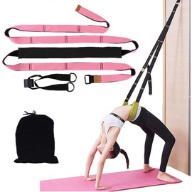 Back bend Assist Trainer - Improve Back and Waist Flexibility, Door Flexibility Stretching Strap, Home equipment for Ballet, Dance, Yoga, Gymnastics, Cheerleading, Splits (light pink)