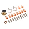 Plasma Cutter Tip Electrode Nozzle Bracket Cover Set, 24 Piece