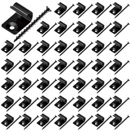 60PCS Starter Clips Start Clips for Composite decking Start Clips 316 Stainless Steel Black Universal Starter Decking Clips Hideaway Fasteners with Decking Screws