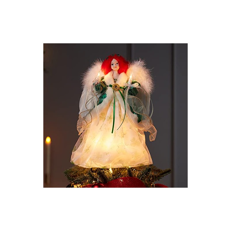 Kurt Adler Ul 10 Light Irish Angel Treetop, 12"