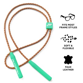 Pilotfish Leather Sunglasses Strap - Glasses Retainer Cord for Men or Women, Secure Chain Eyeglass or Sunglass Holder (Wet Money)