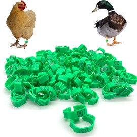 DHER Poultry Foot Rings Small Poultry Clamping Rings Pigeons Foot Rings 100 Pieces with Digital Bayonet Identification Pigeon Ring, Digital 1-100 Marker Pigeon Foot Ring, 18-22 mm Adjustable Pigeon