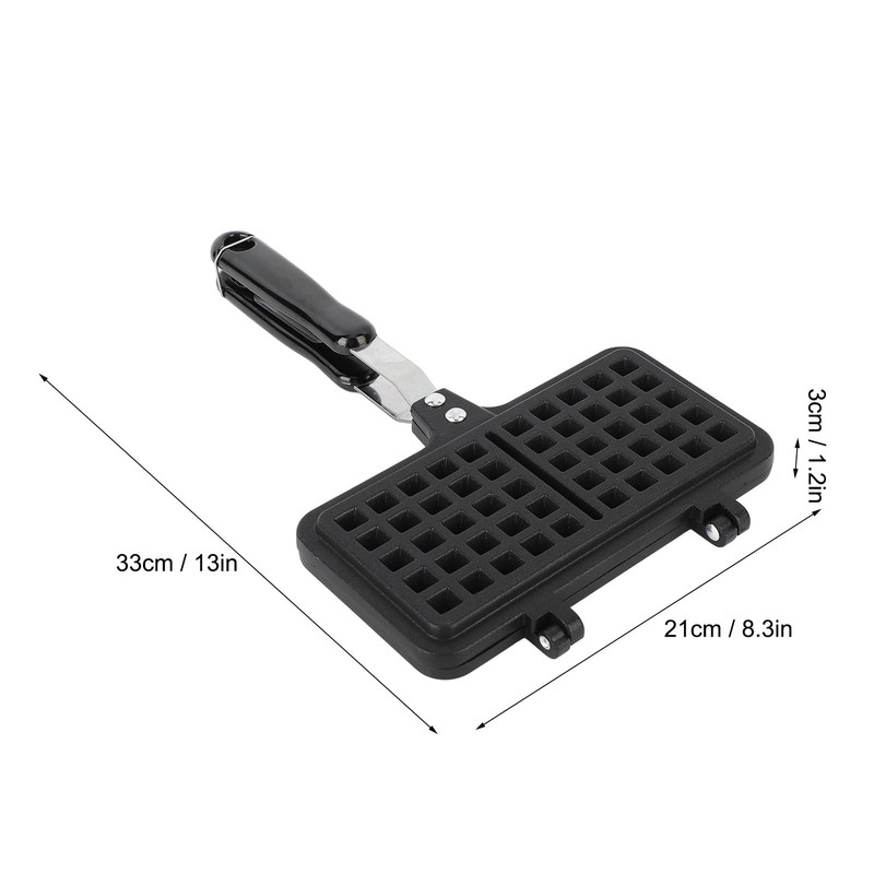 Double Waffle Baking Pan, Aluminum Stovetop Waffle Maker with Even