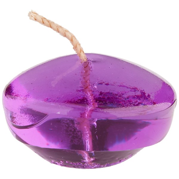 Zest Candle 12-Piece Floating Candles, 1.75-Inch, Clear Purple Gel