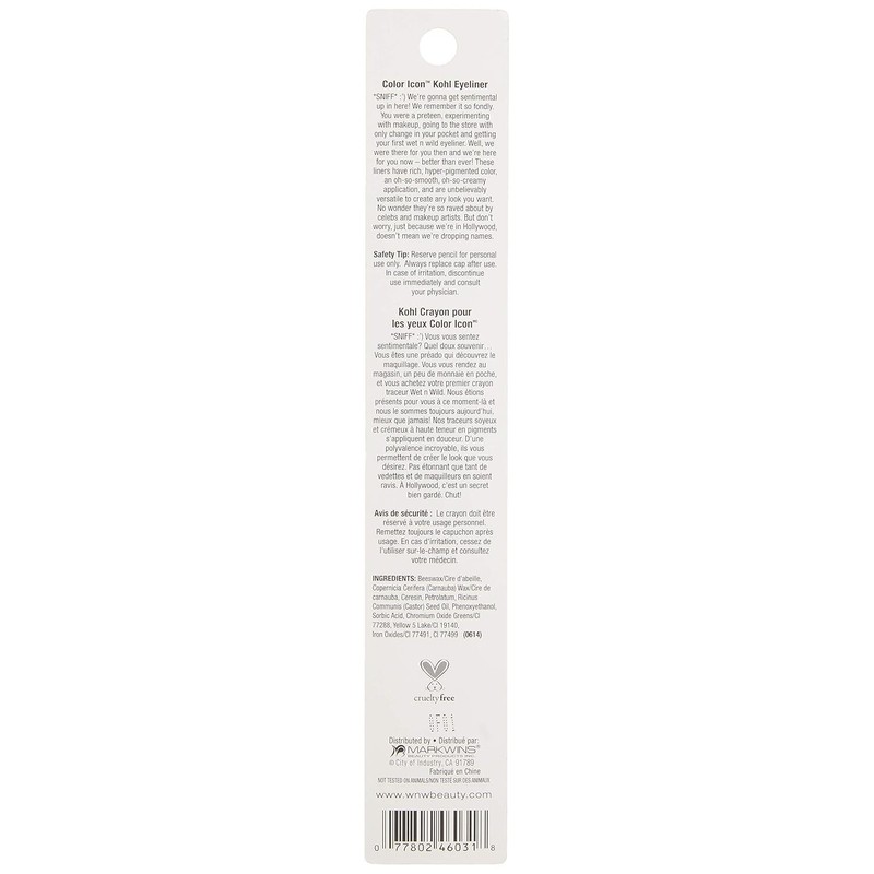 Wet n Wild Color Icon Kohl Eyeliner Pencil, Rich Hyper-Pigmente
