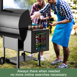 Magnetic Meat Smoking Guide, Meat Temperature Chart With 30 Meat Types, Meat Temperature Magnet for Smoker Grilling With Time & Temp Wood Flavors, BBQ Meat Smoker Accessories Cooking Times Chart