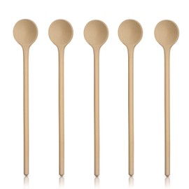 KO&CO Beech Wood Cooking Spoon Set, 25 cm, Untreated Hardwood with Round Spoon for Cooking and Baking, Antibacterial, Robust, Durable, Domestic Wood, Sustainable, Kitchen Utensils (5)