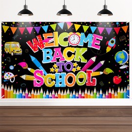 Elevizzle Welcome Back to School Banner,First Day of School Photo Backdrop for Classroom,Welcome Banner Sign for Kindergarten Elementary Pre-School Middle High School Decor,70.8 x 43.3 Inch