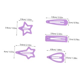 TOVINANNA 15pcs Star Hair Clips Collection Metal Snap Clips for Girls Hairpin Barrettes Five-pointed Star Heart Teardrop Rectangle for Occasions