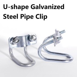 4Pcs Cross-Connector Vertical Pipe Clip Crossover Clamps Tube Buckle Steel Pipe Connector Fixator for Farm, Greenhouse Awning Frame Top Rail Fence Scaffolding Piping(32 * 32mm)