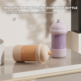 Chchmu Cosmetic Dispenser Jars 4-IN-1 Makeup Emulsion Liquids Storage Container Empty Refillable Cosmetics Bottle Portable Travel Bottle Toiletries Liquid Container for Cosmetic Make-up, Purple