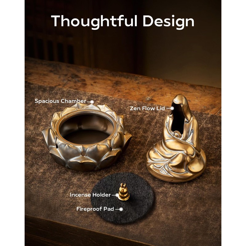 Zen Incense Burner for Cone & Coil – Ceramic Faceless