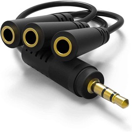 wuernine Mini Plug Splitter Cable Earphone Jack Audio Distribution Cable 3.5mm Stereo Earphone Splitter [1 piece]