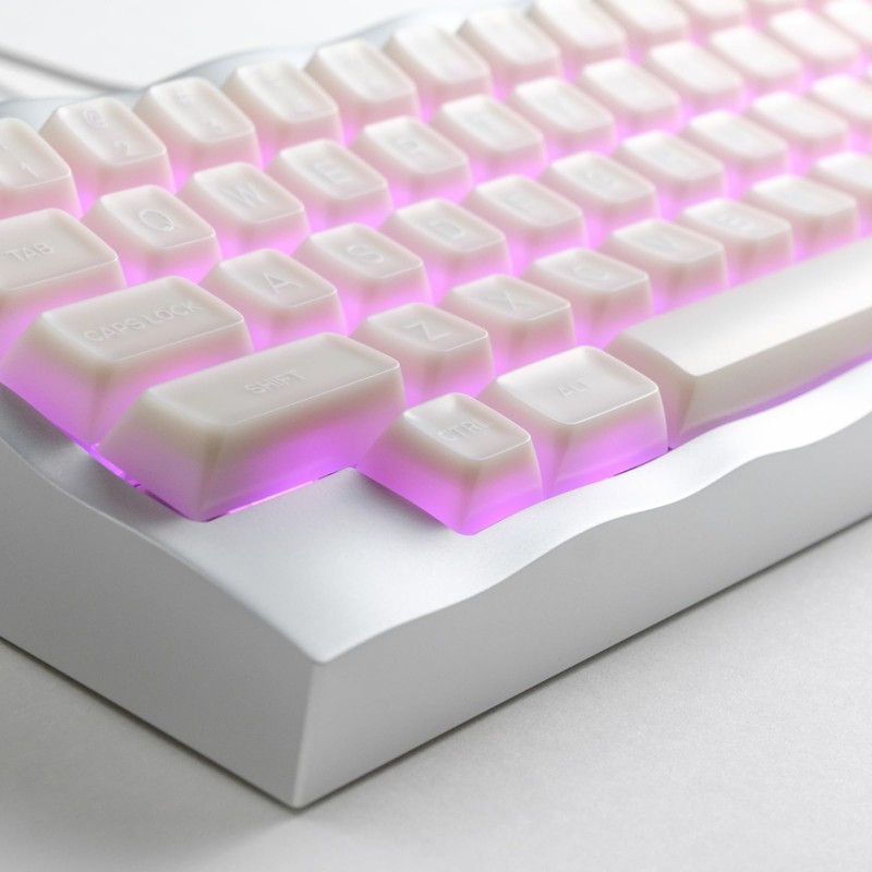 ULTRAEQUIP White Jade Keycaps, 160 Keys Double Shot PBT Keycaps