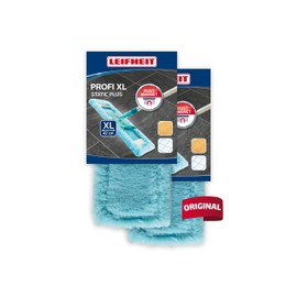 Leifheit Set of 2 Profi XL static plus Mop Cover, for All Floor Types, Attracts Dust and Hair Like a Magnet, Floor Mop Replacement Cover for Smooth Floors, Dust Mop for the Floor