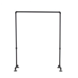 William Roberts Vintage Industrial Pipe Clothing Rack, Heavy Duty Steel Construction, Freestanding Design, Black Finish (36 INCHES WIDE)