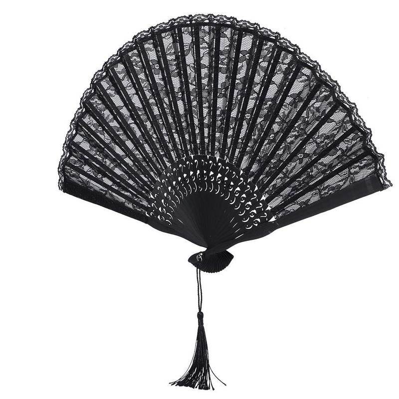 Abanico plegable de bambú para danza, abanico de mano estilo