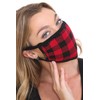 C.C Reusable Washable Knit Pattern Face Mask, Knit Plaid Red/Black,