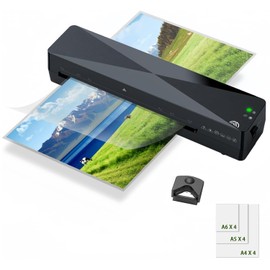 Mini Laminating Machine Supports 2R to A4, Hot and Cold Film Laminator with Laminating Sheets, Quick Warm-up Lamination Sealer for Home Office School
