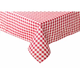 texpot TextilDepot24 Country House Tablecloth, Chequered, 100% Cotton, 140 x 220 cm, Red/White