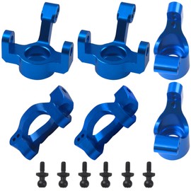 Vgoohobby Aluminum Steering Blocks Caster Blocks C-Hubs Stub Axle Carriers Knuckles Set C-Cup Upgrades Parts Compatible with 1/18 LaTrax Teton Desert Prerunner Rally RC Car,Replace #7532 7552X (Blue)