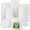 50 Pack 20 Oz Paper Soup Containers with Lids, Kraft
