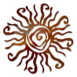 Riverside Designs Wacky Sun Metal Wall Art Indoor/Outdoor Decor - 36" Copper Rust Proof Wall Sculpture - Made in USA - Ideal for Bedroom, Garden, Home, Patio and Farmhouse