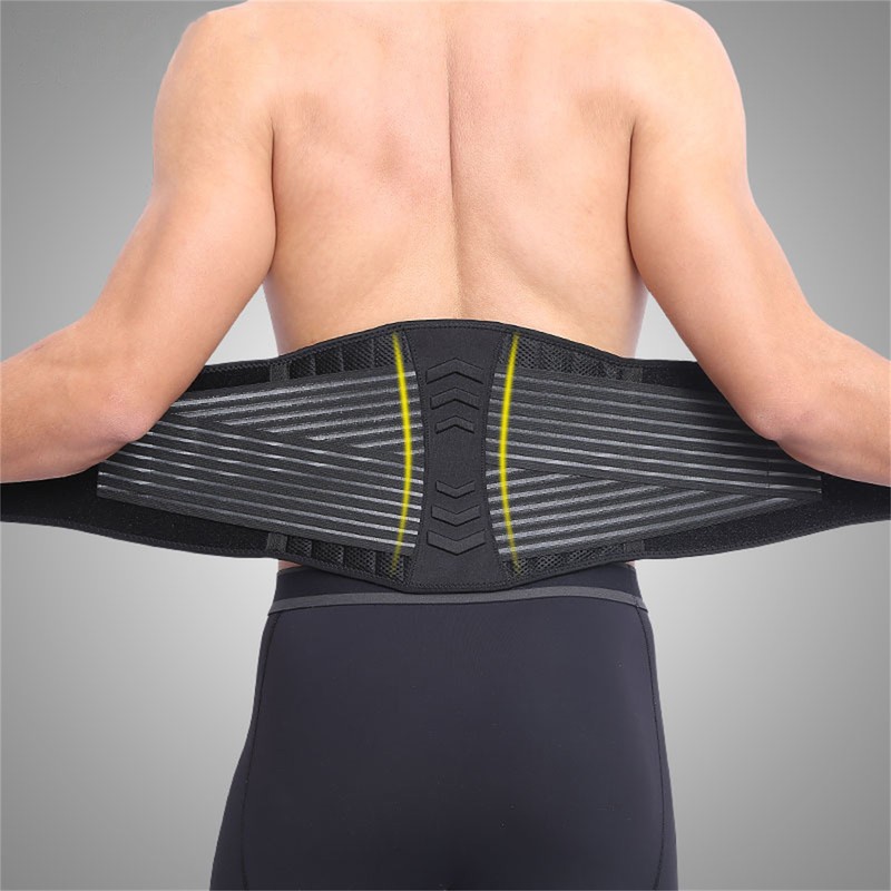 Lower Back Support Belt Black Good Breathability Wear Resistant Adjustable