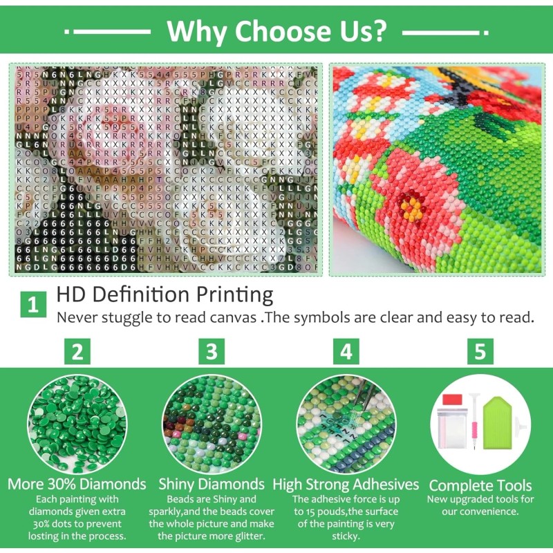 HEIBAGO Diamond Painting Kit DIY 5D Full Drill Rhinestone Art