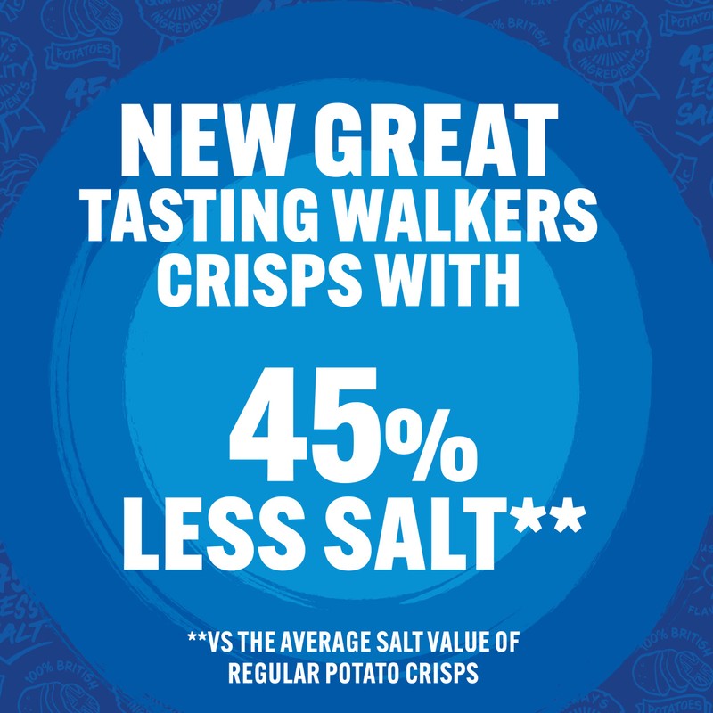 Walkers Less Salt Mild Cheese & Onion 6pk