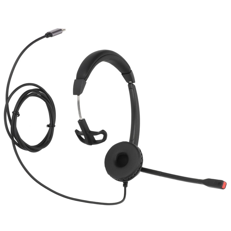 Telephone Headset Monaural Customer Service Headphones with Mic for Call