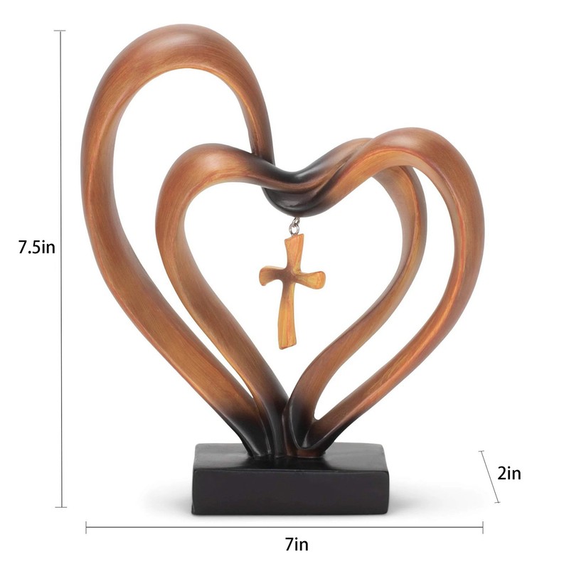 Jesus Entwined Hearts Cross Easter Jesus Cross Ornament Jesus Intertwined